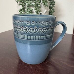Threshold Blue Ceramic Mug with Geometric Band